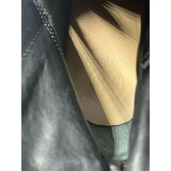 Tory Burch Black Leather 4" Heel Boots Women's Size 10M - Picture 7 of 8